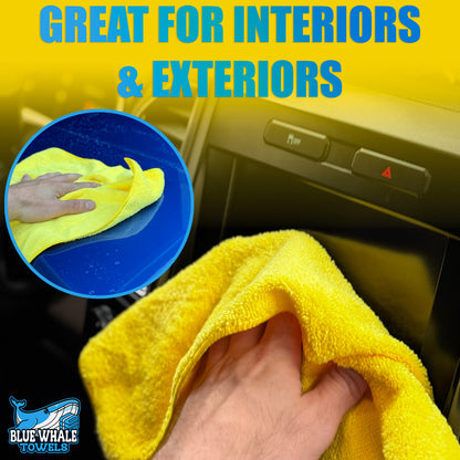 Premium Microfiber Towels - 350GSM 16"x16" - Yellow - 12 Pack